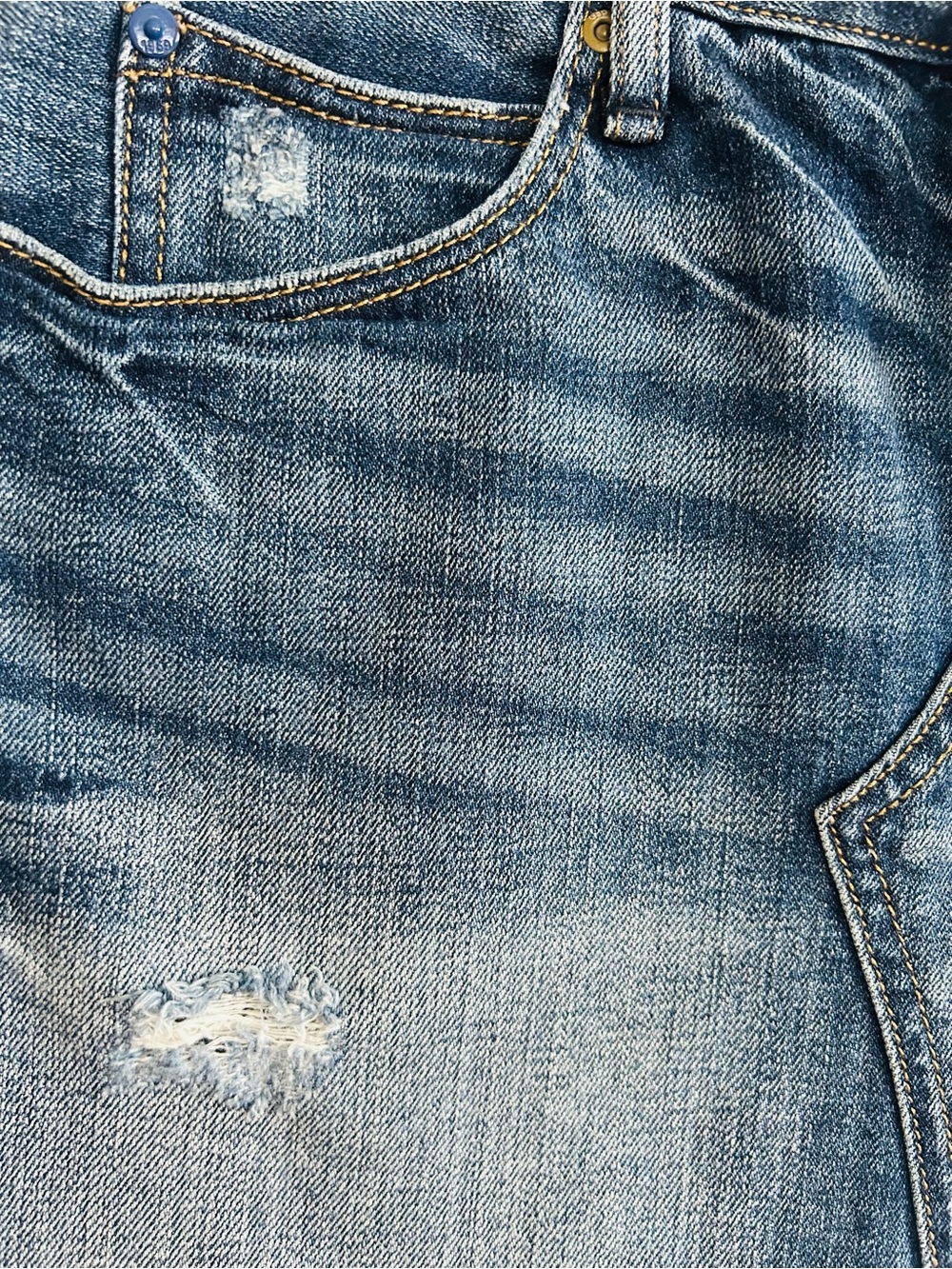 GAP Blue Distressed Denim Mini Skirt - Picture 3 of 7